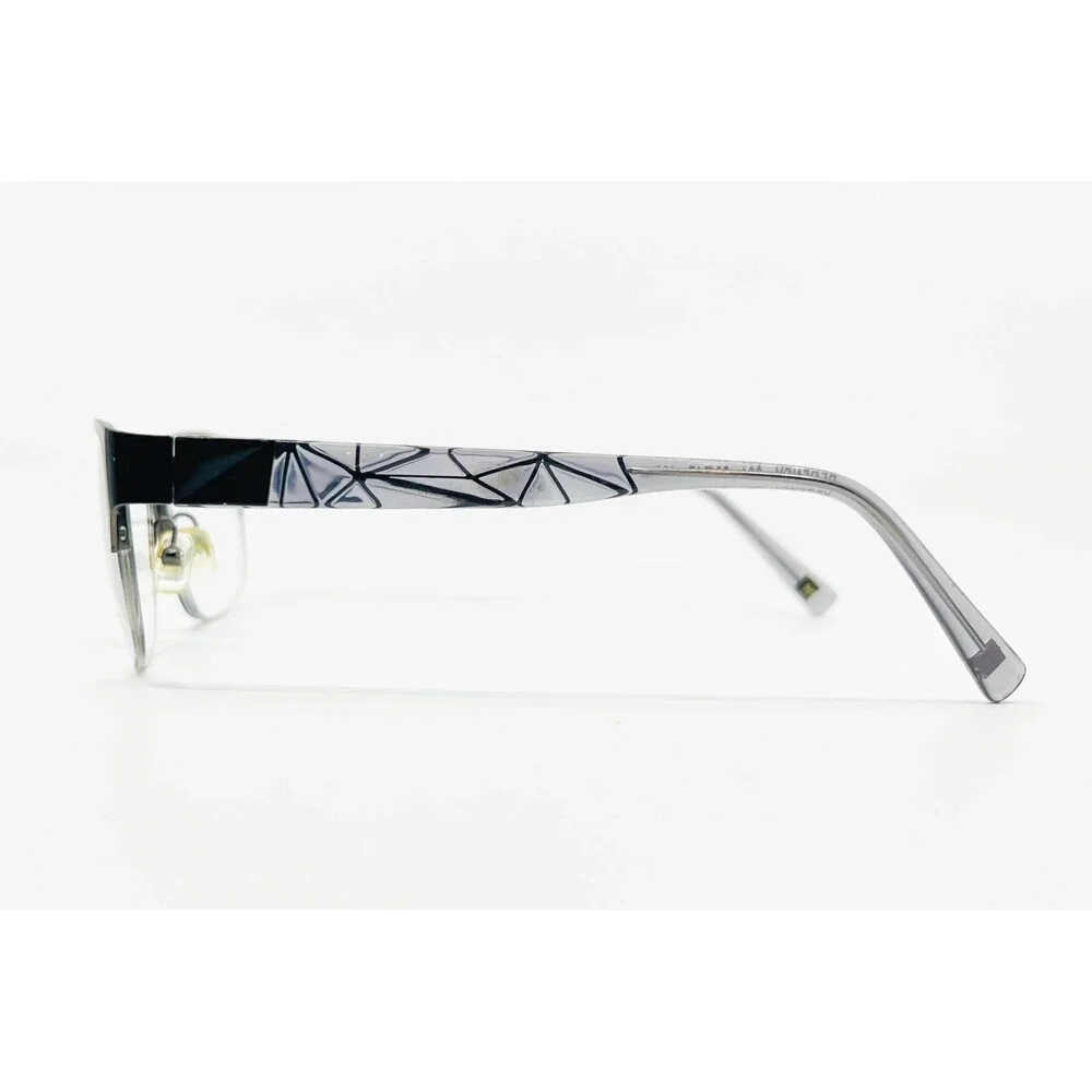 M Eyewear Regency 001 Eyeglasses Women Black Semi-Rimless Cat Eye 53-17-135